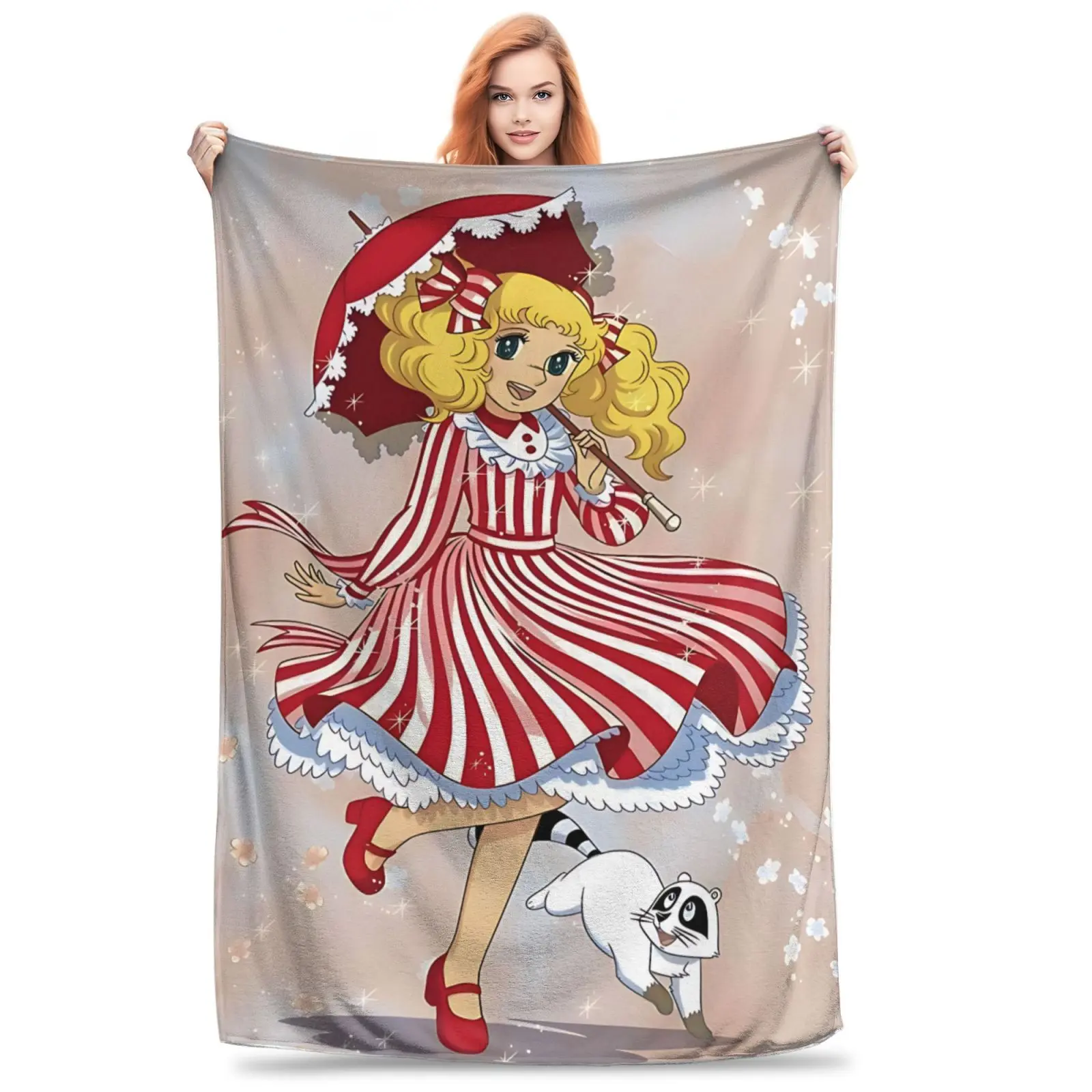 Cute Candy Candy Character Blanket - Super Soft Fleece Blanket for Napping Travel Camping - Ideal Gift for Girlfriend Sister Daughter Anime Enthusiasts