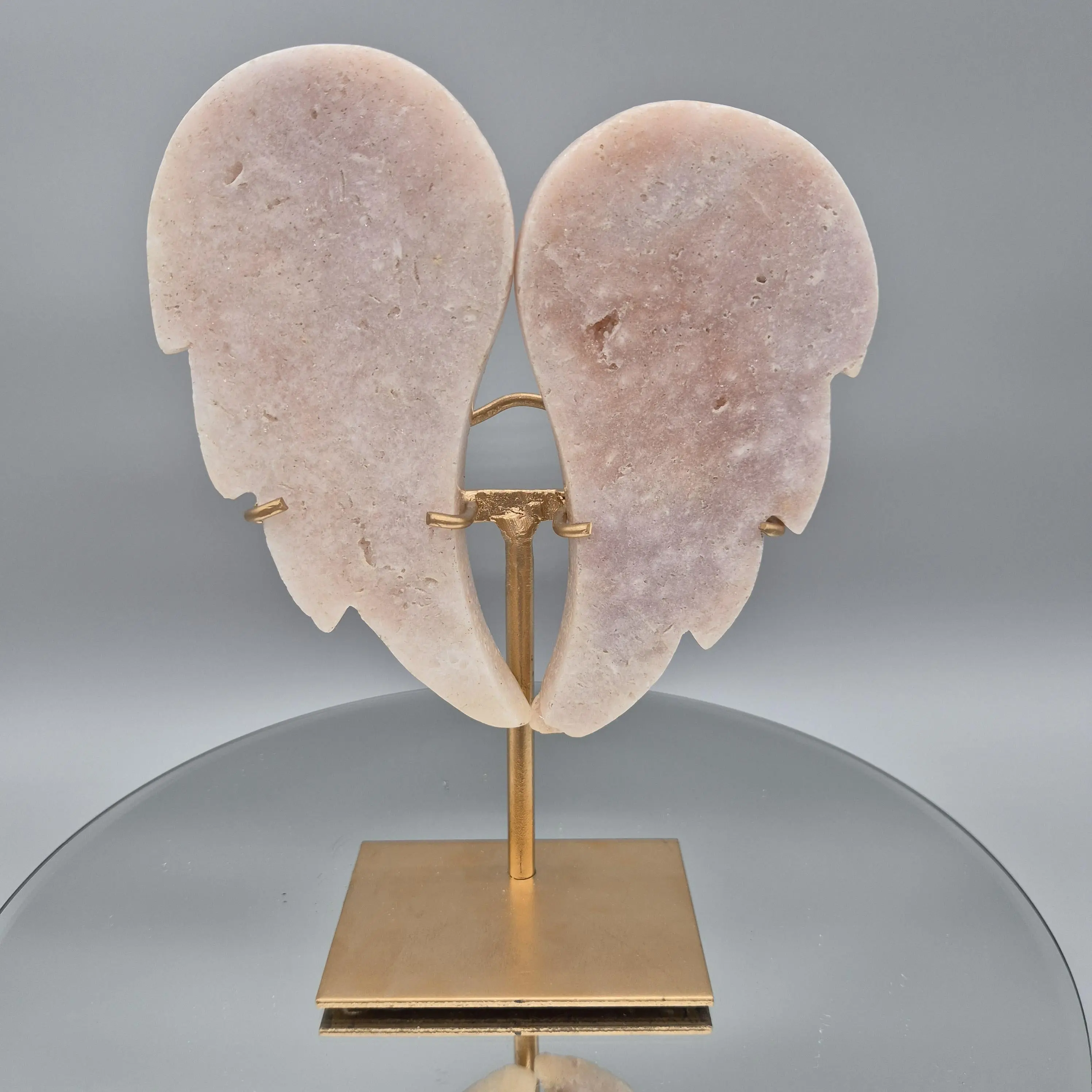 Pink Amethyst Angel Wings - Brazilian Pink Amethyst Display - Natural Crystal Wings - 9in Tall Statement Piece - 2.42 lbs