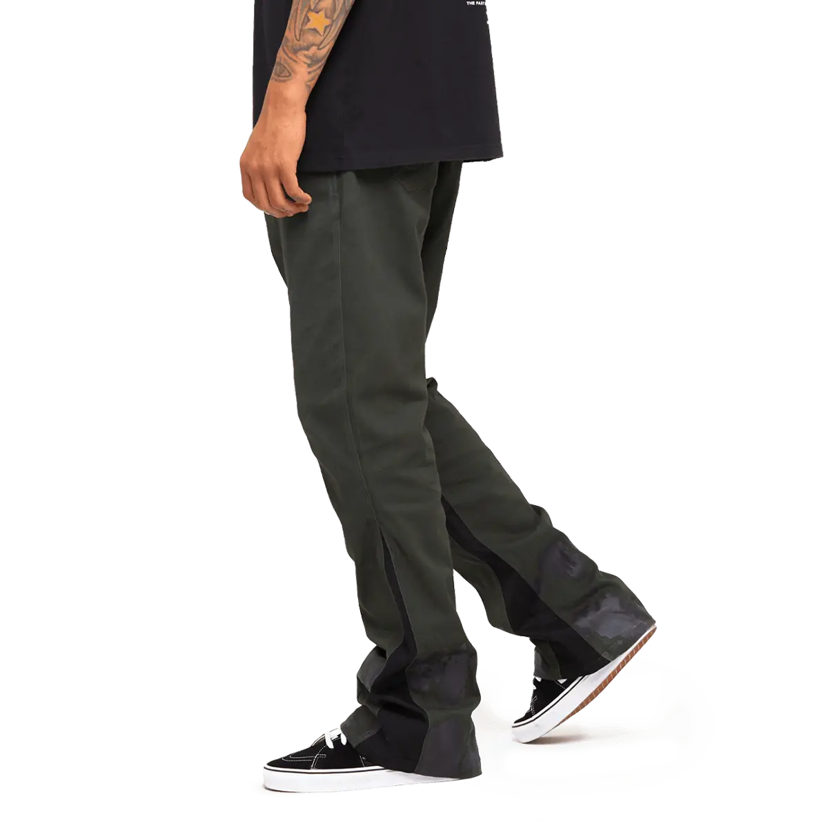 Spiral Flare Chinos Green Black