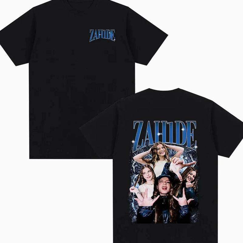 Zahide Merch Double-sided Print T-shirt Men Women Clothing Fashion T Shirts Summer Cotton   O-Neck Short Sleeve T-shirts R