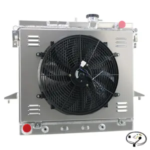 Alloyworks 4 Rows Aluminum Radiator with Shroud Fan for 2006-2012 Chevy Colorado/Hummer H3 H3T GMC Canyon 3.5L 3.7L 5.3L 120W 24" Height X 29.7" Width