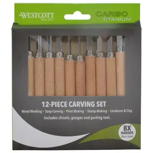 Westcott CarboTitanium Carving Tools Set, 12-Piece Set (17979-Parent)
