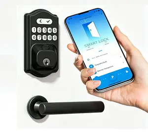 Entry Door Fingerprint Door with App ControlSmartDeadbolt for Front Doors - Biometric Security, Auto-Lock&One-Touch-, IP54 Waterproof, Easy Install ghomeknob digital in bedroom thumbprint entry doorlockkeyless password electronic keypad