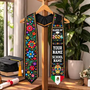 Custom Name & School Mexican Graduation Sash, Stole Personalized Mexican Graduation Sash, Mexican Flag Graduation Sash, Mexico Stole, Mexican Graduation Stole 2026,