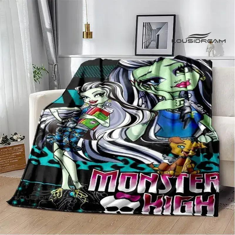 Monster High Flannel Blanket - Ultra Soft, Cozy Warm, Creepy Cute Style for Draculaura & Frankie Fans, Teen Girl Gifts, Bedroom Throw for Home Use