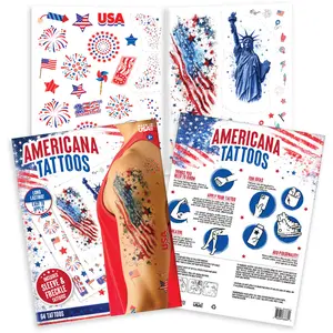 4th of July Bundle Set of Temporary Tattoos Americana - 64 Tattoos