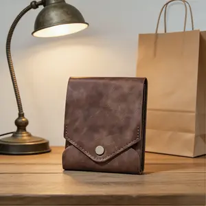 Men's Unisex Vintage Slim Wallet - Premium PU Solid Color Multi-Functional Card Holder, Anti-Theft Ultra-Light Minimalist Organizer for Everyday Outfits