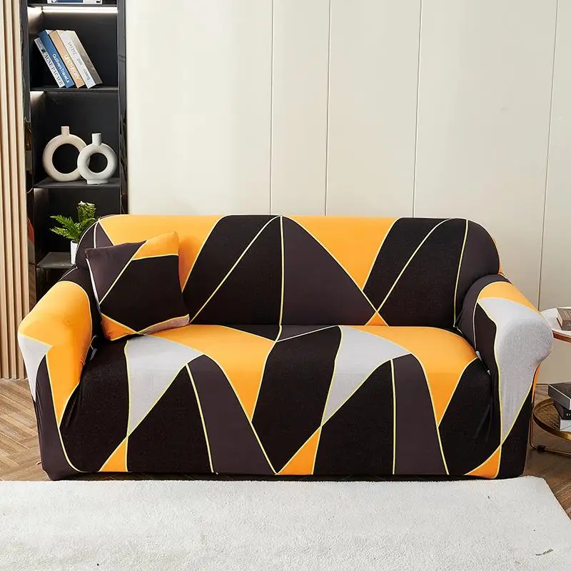 Geometric Print Sofa Cover, Soft Breathable Sofa Cover, Non-Slip Sofa Cover for Living Room, Bedroom, Office