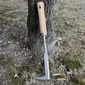 Multi-Functional Hook Garden Knife with Ergonomic Wooden Handle, Durable Steel Weeder for Weeding Digging and Soil Tilling Tool