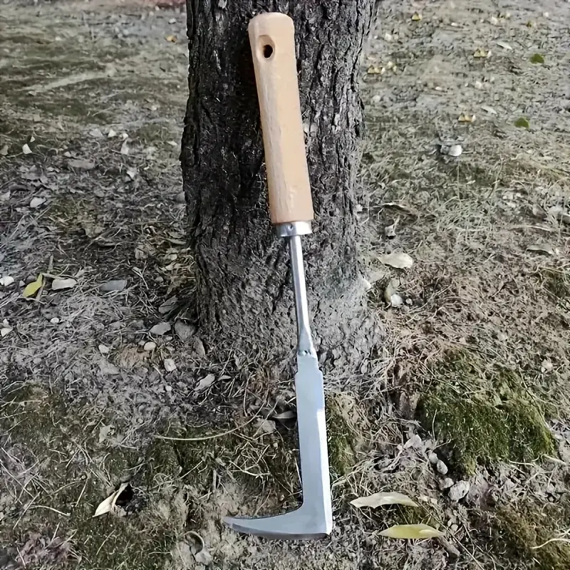 Multi-Functional Hook Garden Knife with Ergonomic Wooden Handle, Durable Steel Weeder for Weeding Digging and Soil Tilling Tool