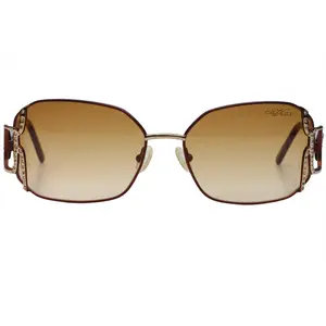 Caviar M2608 Gold Brown Austrian Crystals Luxury Sunglasses -Wo