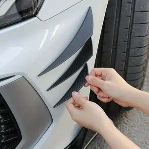 Universal Car Front Bumper Wind Knife 2sets Carbon Fiber Pattern Spoiler Protector