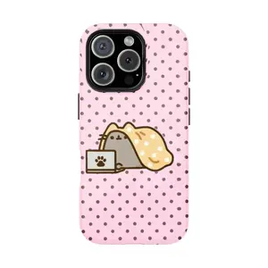 JIACC Pusheen The Cat Pattern Phone Case Polka Dot For iPhone 17 ProMax Plus Air 16 15 14 13 12 11 X XR & SamsungS25 S24 S23 S22 Ultra, Best Gift