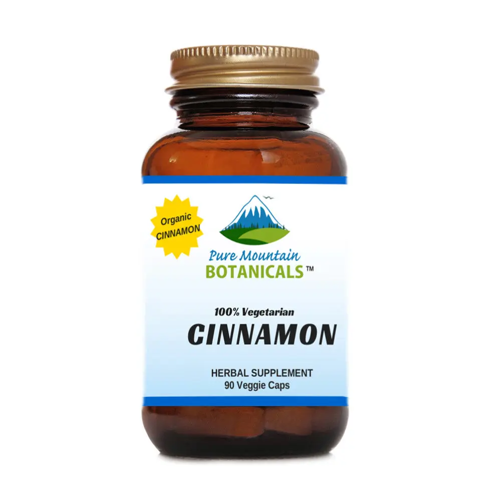 Cinnamon Capsules -  90 Kosher Veggie Caps with 500mg Organic Cinnamon