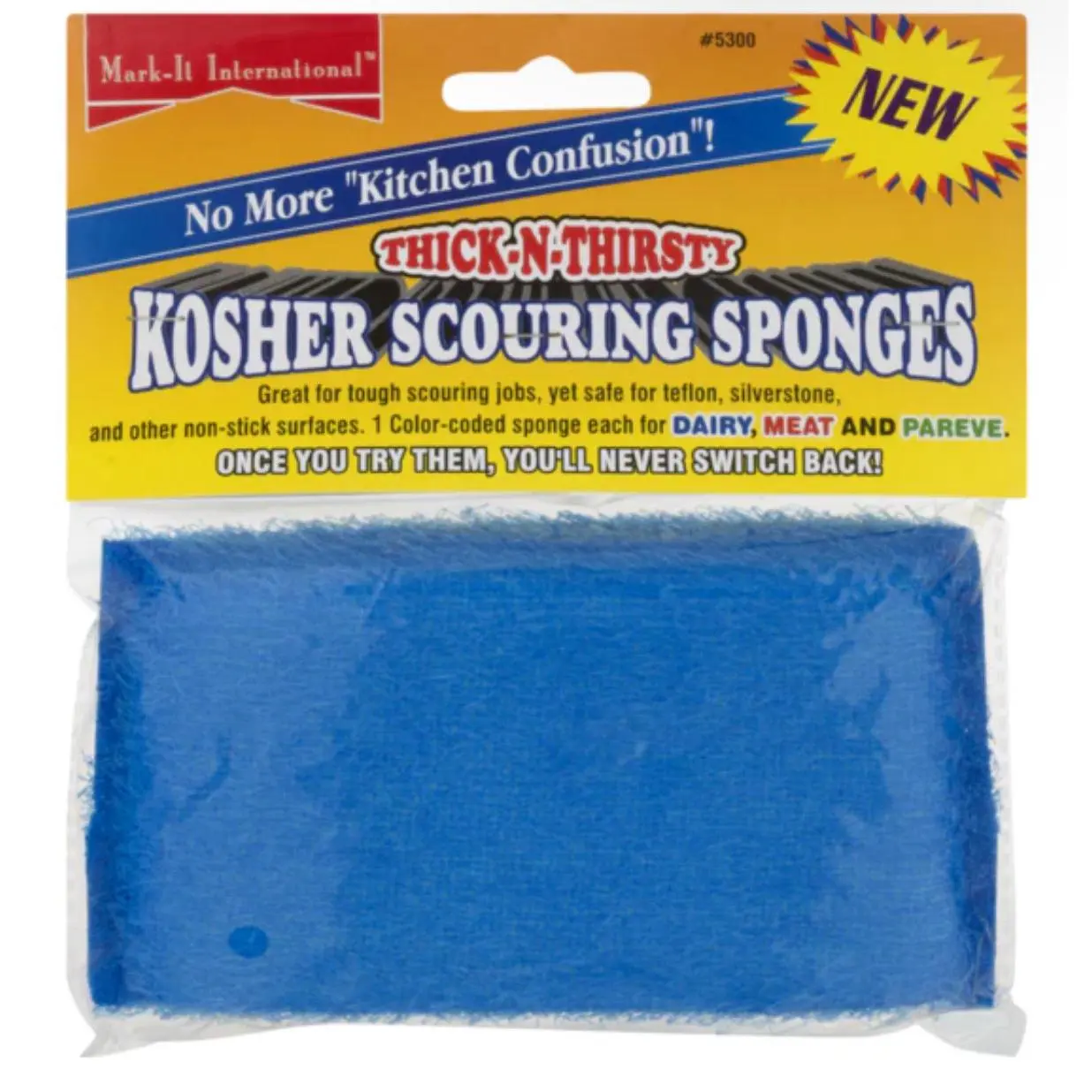 Blue Kosher Scouring Sponge