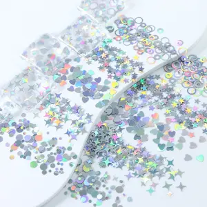 Shimmer Glitter Sequins Nail Art Kit with Assorted Shapes, Perfect for DIY Nail Design & Creative Manicures – Spring Nails 2026 Trend