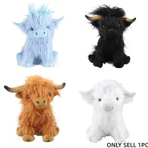 Highland Cow Stuffed Toy,Cute Cow Design,Cute Fluggy Cow Plush Figure Toy,Realistic Highland Cattle Plush Decor for Kids,Teenager Girls,Boys,Christmas Gifts For GF