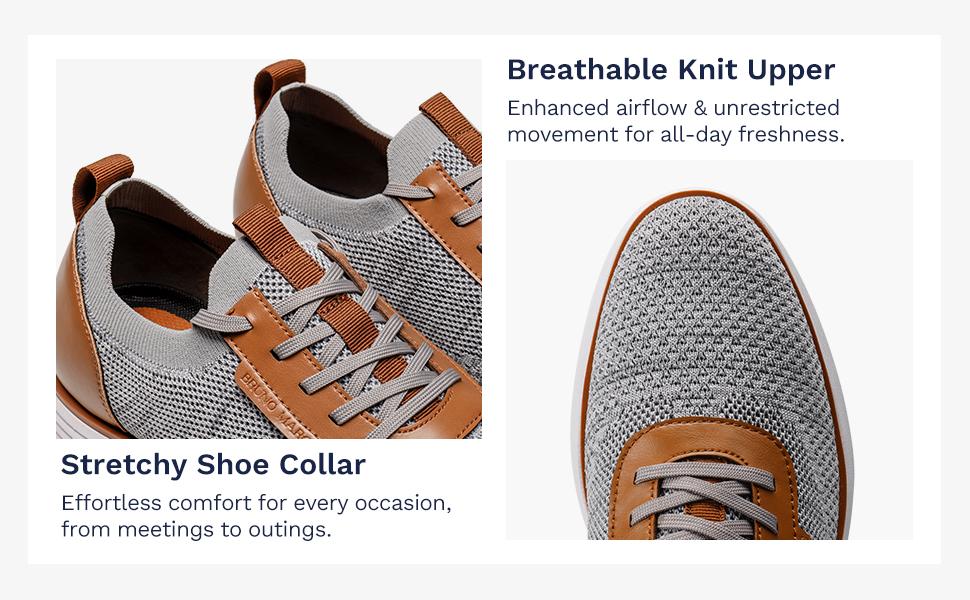 Bruno Marc [MaxFlex Suite Breeze+] Men's Knit Mesh Oxford Sneakers Lightweight Casual Shoes with Arch Support Insole SpringStatements