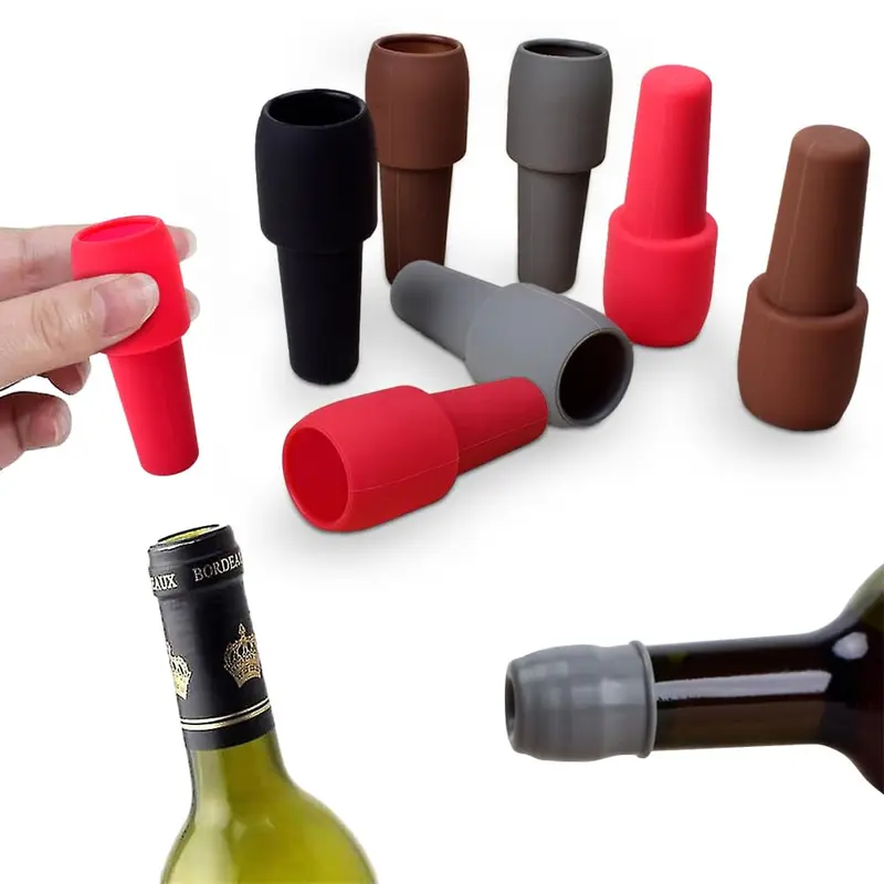 8 PCS High-Quality Silicone Bottle Stoppers - Cylindrical Multi-Size Home Bar Accessories, Vacuum Rubber, Soft Durable, Universal Fit, Seals Prosecco & More, Preserves Flavor, Perfect Gift for Wine Lovers, Kitchen & Bar Use