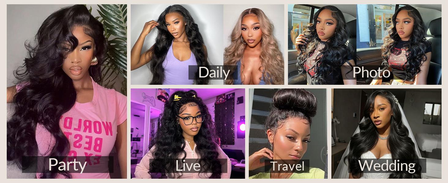 Tuneful 13x6 Body Wave Lace Front Wigs Human Hair Pre Plucked 180 Density Virgin Human Wig HD Transparent Lace Frontal Wigs Human Hair for Women