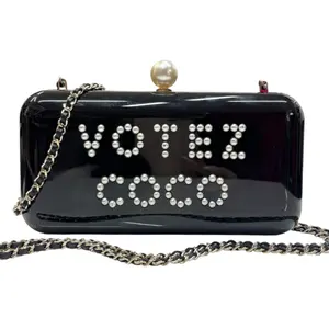 Pre-owned CHANEL plexiglass Crossbody Bags Ultra Rare 2015 VOTEZ COCO Pearl Minaudiere Clutch