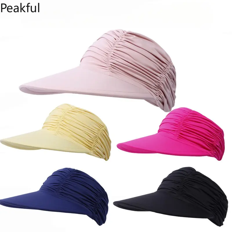 Trendy Women’s Wide Brim Head Scarf Visor – UV Protection Summer Sun Hat & Baseball Cap – Stylish for Beach, Outdoor Sports, and Casual Sun Protection