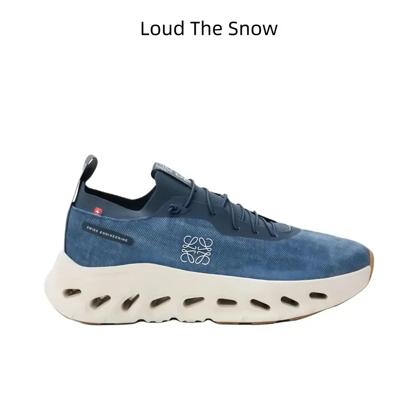 Washed Denim Breathable Mesh Casual Sports Trainers Ivory Hollow Wave Cushion Wide Anti-fatigue Toe Box Footwear Ladies All-day Urban Daily Commute