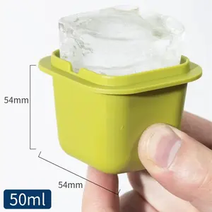 Ice Cube 2-Pack (12pcs Total) 50ml Large Slow-Melting Single Ice Cube Tray with Lid | One Cube Per Drink, No Waste, Food Grade Mini Freezer Mold for Coffee, Cocktails