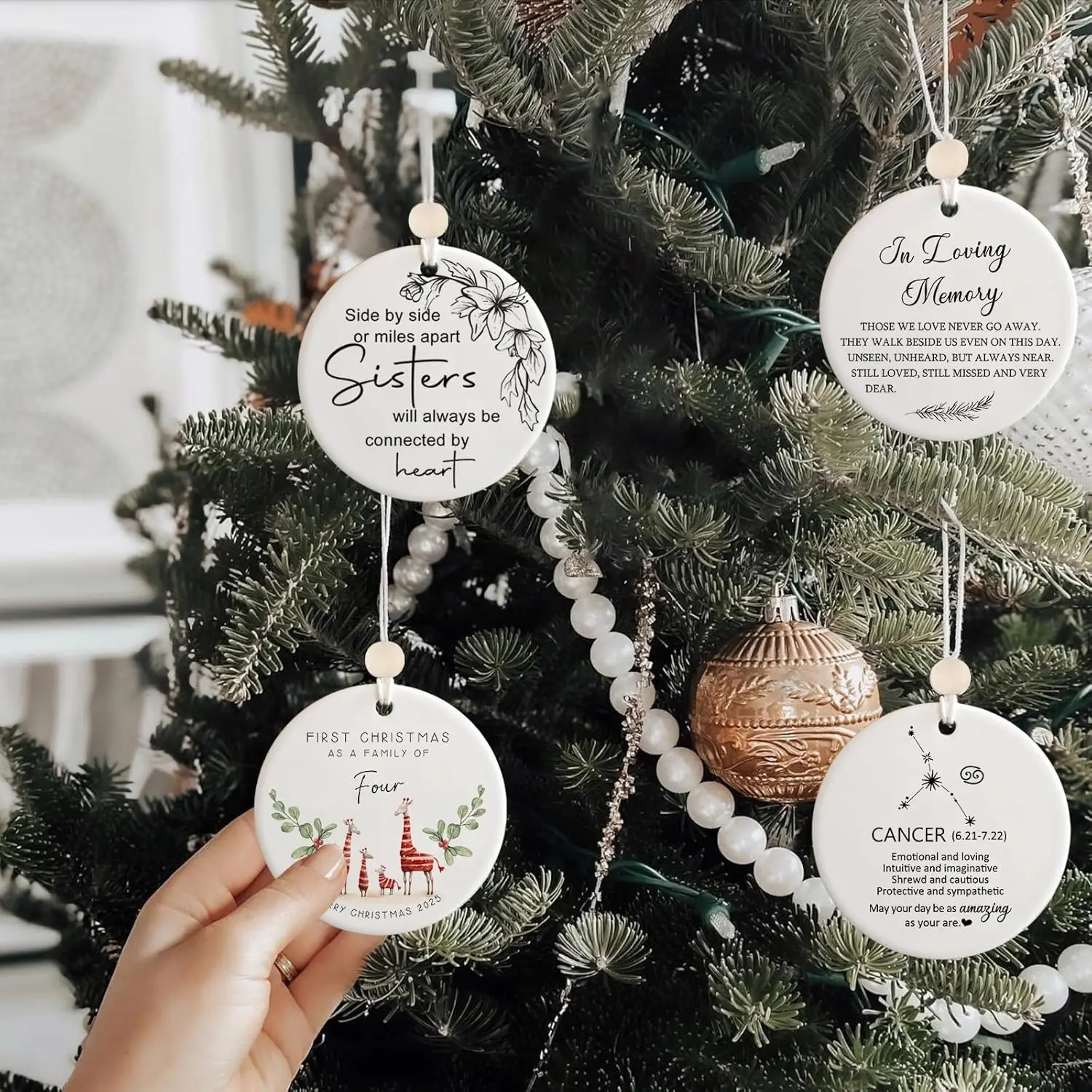 Family of 4 Christmas Ornament, Family of Four Ornaments 2025, Mom and Dad Gifts for New Parents or Couple, and Then There were 4 Ornament