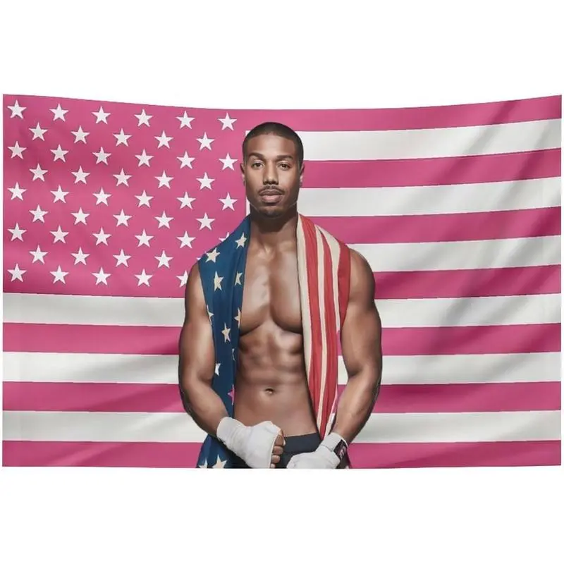 Tapestry Michael B Jordan Tapestry Pink America Funny Cameron Flag Poster with for College Dorm Decor, Room Decor Merch Gift