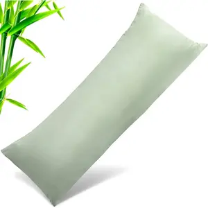 STANDARD GOODS Body Cooling Pillow Cases Cover, Bamboo Rayon Green Body Pillowcases with Zipper Closure, Cool and Breathable Pillow Case for Hot Sleepers and Night Sweats, 20x54 inches