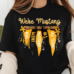 Mustangs Team Shirt for Women - Football Mascot Gift for Fans - Womenswear, Men Top 2024