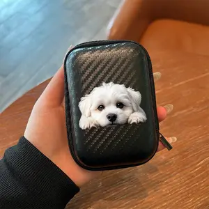 Office & Travel Essential Eva Hard Edge Headphone Cable Charger Organizer Box, Simple Design + Mesh Pocket, Durable Portable Protection