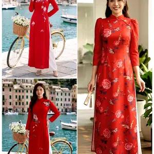 Vietnamese Ao Dai N12 ( Vietnamese Size ) Women Ao Dai  / Áo Dài Cách Tân Truyền Thống Việt Nam/ Girl Ao Dai / Luna Ao Dai / Áo Dài Tết