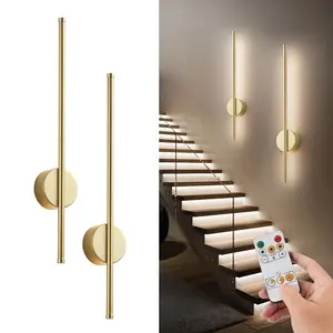 Luxury Gold Wall Mounted LED Wall Light, Rechargeable USB LED Wall Light, Dimmable Wall Light, Decorative Wall Lamp, Suitable for Bedroom, Living Room, Study, Corridor