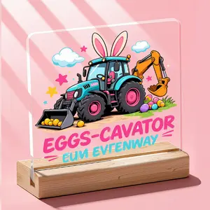 Easter Tractor Bunny Egg Desk Decor, Cute Fun Holiday Gift, Office Desk Accessories, Classroom & Room Decor, Aesthetic Home Decor