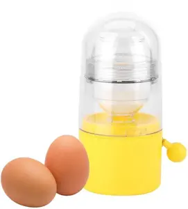 Egg Scrambler Shaker, Golden Eggs Manual Maker Portable Spinner Puller Whisk Yolk White Mixer Shell Hand Powered Homogenizer Spinning Extractor Gadgets Drawstring Boiled Kitchen Cooking Home