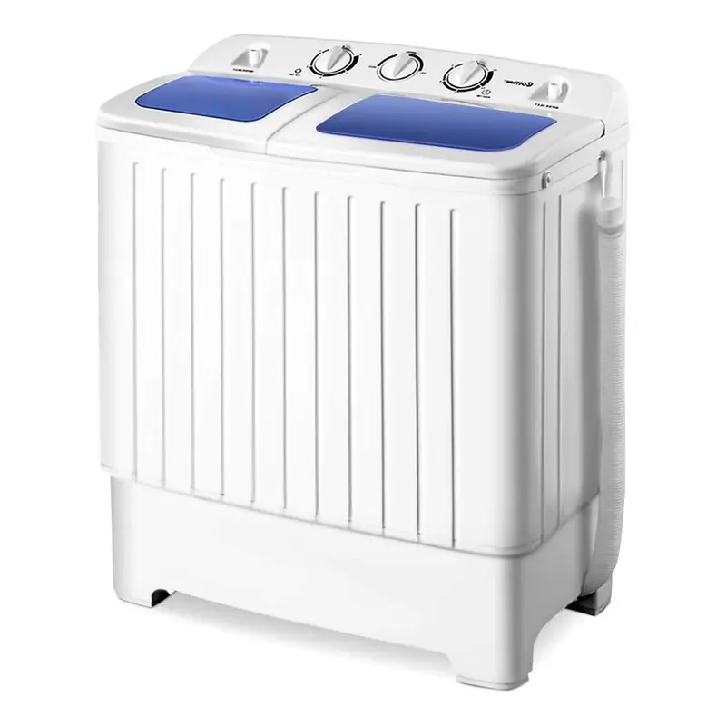 Costway Compact Twin Tub Washing Machine, Durable Design, Timer Control, Compact Laundry Washer for RV, Apartments and Dorms
