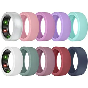 10 Pack Ring Cover for Oura Ring Gen 4/3,  Protector for ULTRAHUMAN Ring AIR Working Out Accessories Men Women ( 10 Colors-1, L (12/13/14/15))