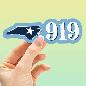 919 Area Code North Carolina Sticker - Cute NC Decal