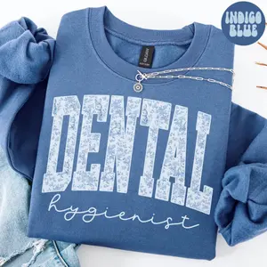 Dental Hygienist Sweatshirt, Easter Toile Dental School Student Crewneck, Graduation Gifts, Dental Office Team Shirt, Cute, Trendy