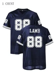 Men's American Football Jersey - Breathable Athletic Top,  V-Neck, Short Sleeve, Loose Fit for Casual, Streetwear & Sports Activities