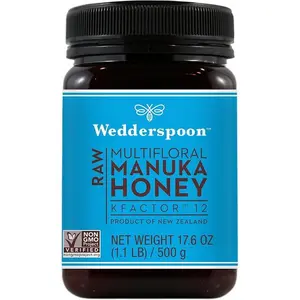 Wedderspoon Raw Premium Manuka Honey, KFactor 12, 17.6 Oz, Unpasteurized, Genuine New Zealand Honey, Non-GMO Superfood, Traceable From Our Hives To Your Home