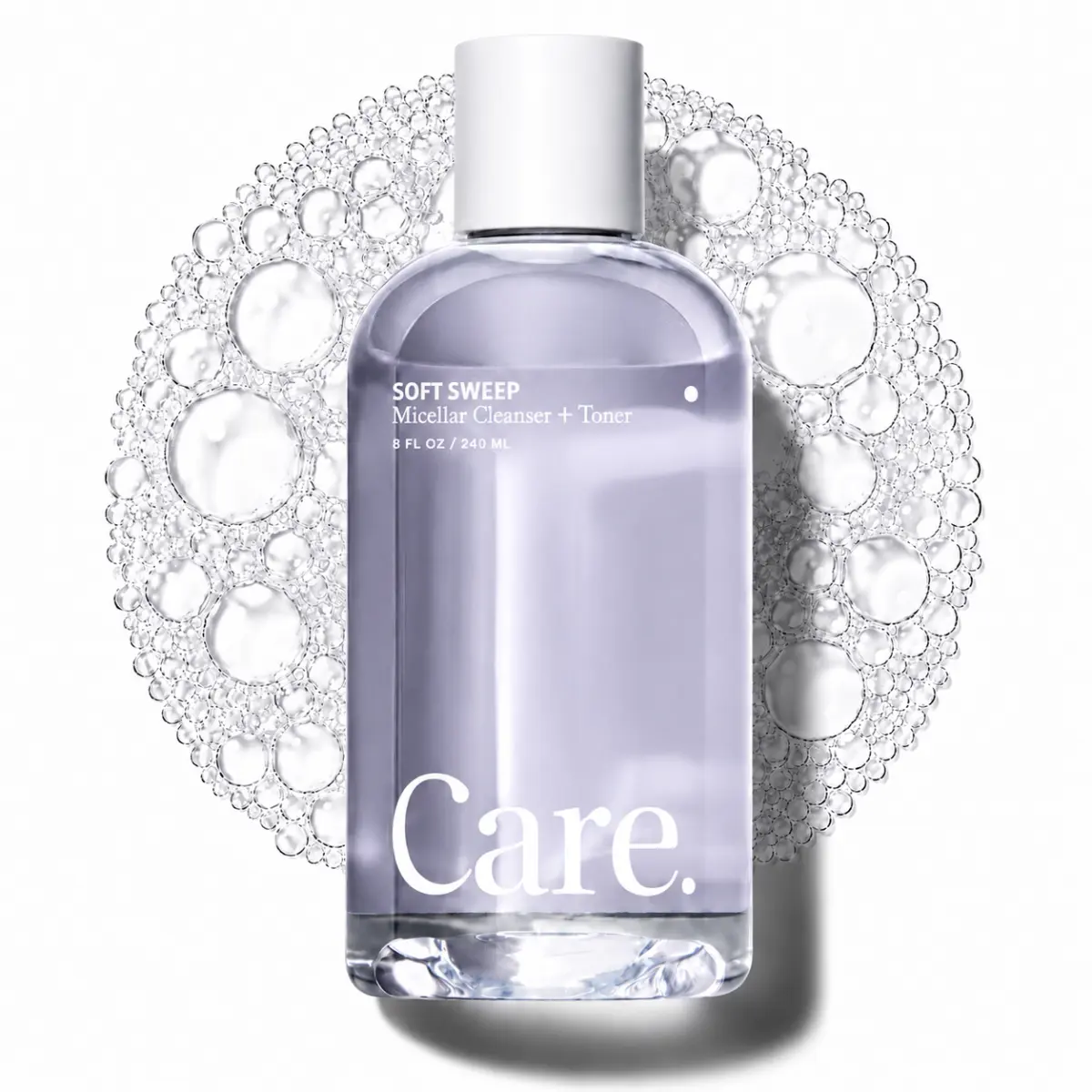 Soft Sweep Micellar Cleanser + Toner 8 oz Gentle Rinse-Free Face Cleanser with Willow Bark & Aloe