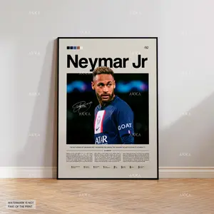 Neymar Jr Poster, Neymar Psg Print, O'ney Art, Football Fan Gift Idea, Neymar Jr Decor, Football Psg Poster ( Unframed - Print Only )