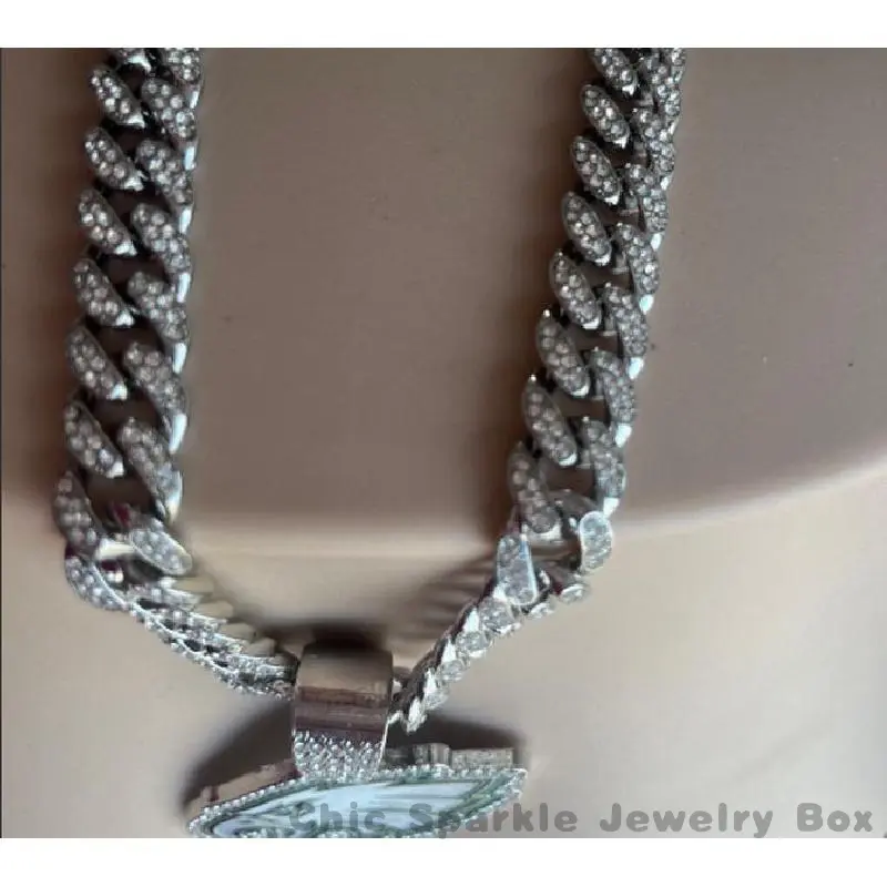 Rhinestone decorated Eagle necklace hip hop punk design Cuban necklace fashion jewelry accessories for men & women