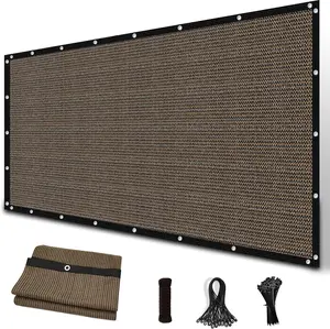 Amagenix 90% Sun Shade Cloth with Grommets 8' x 10' Mocha Privacy Screen for Outdoor Patio Garden UV Protected HDPE Fabric 200 GSM