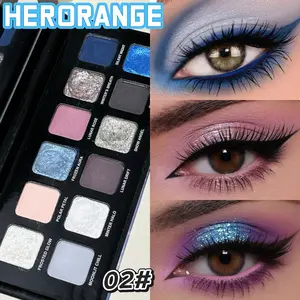 Herorange Twelve-color snow moon Shimmer eyeshadow palette three-dimensional color rendering matte pearlescent sparkle party smoky makeup date suitable for holiday gifts