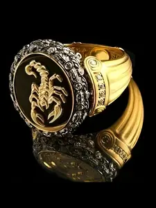 Men's Gothic Punk Scorpion Ring, Fashionable Wedding Engagement Party Jewelry Gift, 1pcs Stylish Accessory for Men