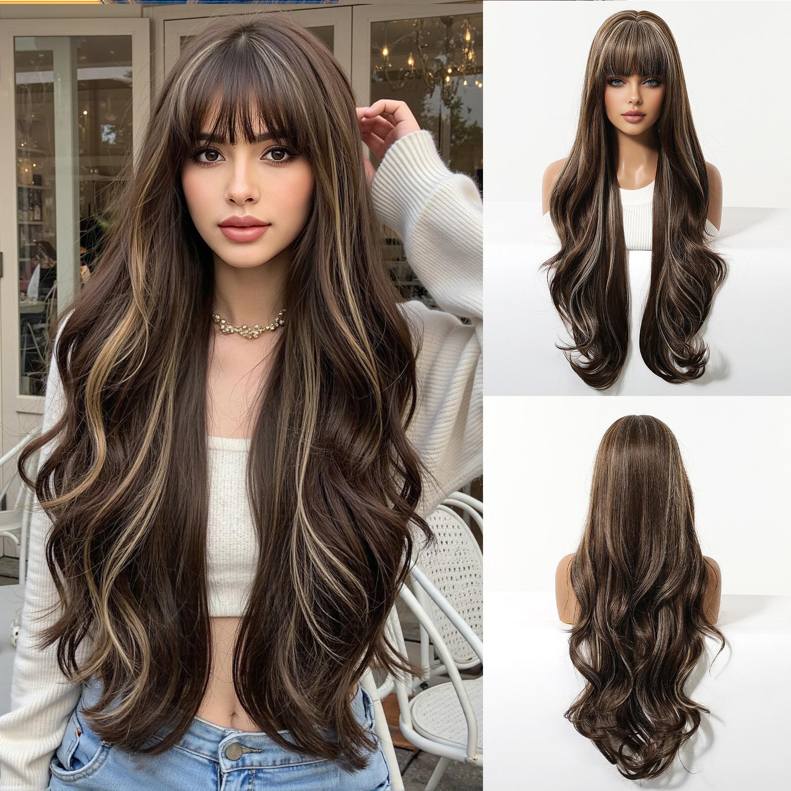 Long Wig — Deep Red Wavy Hair (26 Inches) — Designed for Caucasian Women — Natural & Realistic Appearance — Suitable for Daily Wear & Parties (Burgundy)